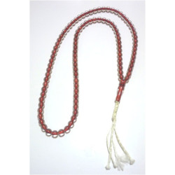 Chapelet "Sebha" rouge bordeaux ultra-résistant (99 grains transparents)