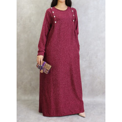 Robe longue chiné de couleur prune