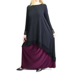 Tunique ample évasée avec dentelle différentes couleurs