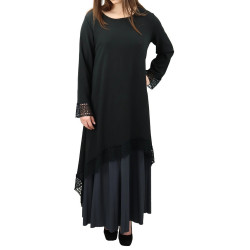 Black tunic with lace for women (Standard size)