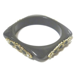 Bracelet fantaisie femme en plastique orné et perlé