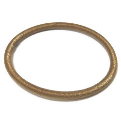 Women's semi-rigid fancy bracelet in plain brown shiny thread
