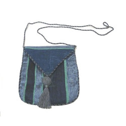 Pochette / Sac en tissu Sabra marocain en couleur verte et bleue