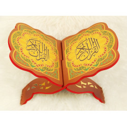 Porte Coran traditionnel en bois décoré - Support Livre (39 x 29 cm)