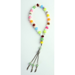Chapelet (Sebha) de luxe à 33 perles en cristal multicolore