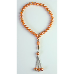 Chapelet "Sebha" de luxe à 33 perles de couleur saumon