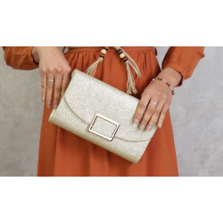 Sac à main femme pour soirée, mariage et fête - Couleur Dorée