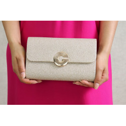Sac à main pour femme - Pochette avec bandoulière - Couleur Dorée