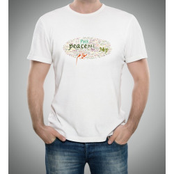 T-Shirt personnalisable avec le mot "Paix" écrit dans toutes les langues - سلام