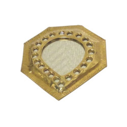 Miroir à sac artisanal de forme polygonale fabriqué en cuivre joliment ciselé