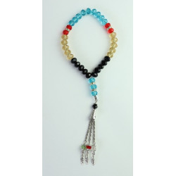 Chapelet "Sebha" deluxe à 33 perles en cristal multicolore