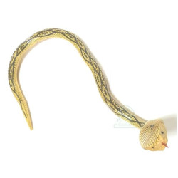 Grand serpent flexible jaune en bois blanc articulé de fabrication artisanale marocaine...