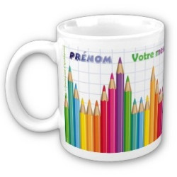 Mug Personnalisé (prénom, message, etc.) : Crayons de couleur (pour enfants)