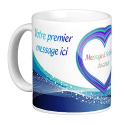 Mug avec messages personnalisés et coeur (Tasse cadeau)