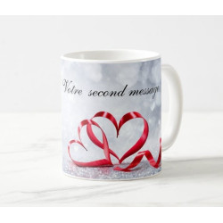Mug pour cadeau personnalisable avec prénom et message (Cœurs rouges)