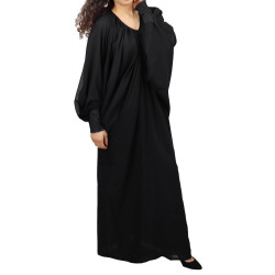 Robe noire ample col V pour femme (Plusieurs couleurs disponibles) - Robes grandes...
