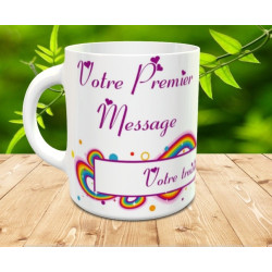 Mug avec plusieurs messages personnalisés (arc-en-ciel multicolores)