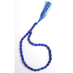 Muslim rosary (sebha) 33 beads in blue glass