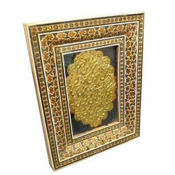 Tableau décoratif en bois sculpté en marqueterie