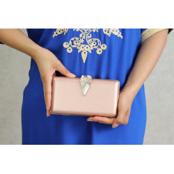 Sac de soirée rigide pour femme avec chaîne - Sac à main de Mariage - Couleur champagne