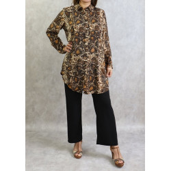 Chemise femme motif python en viscose (Grande taille disponible)