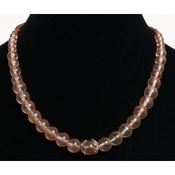 Ethnic artisanal necklace imitation transparent balls embellished with two golden stars...