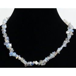 Ethnic artisanal necklace imitation transparent quartz