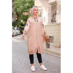 Veste Sweat zippé long et ample à capuche (Cape Sportswear) - Couleur Vison