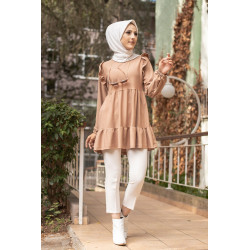 Tunique ample pour femme (Vetement hijab pas cher) - Couleur camel