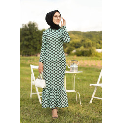 Black Peas-Printed Robe (Veiled Women's Wraps) - mint color