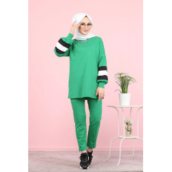 Tunic set and casual casual panatalon fashion sportswear (Hijab Muslim Fashion) - Green...