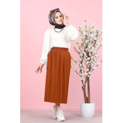 Jupe plissée pour femme (Mode Musulmane) - Couleur Camel