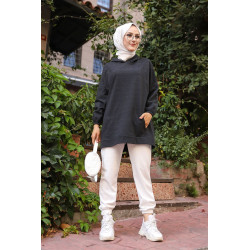 Sweat avec capuche pour femme inscription au dos "I am where are you?" (Mouslima...
