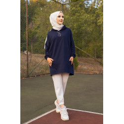 Sweat avec capuche pour femme inscription au dos "I am where are you?" (Hijab sport) -...