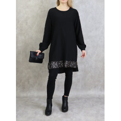 Black rhinestone tunic