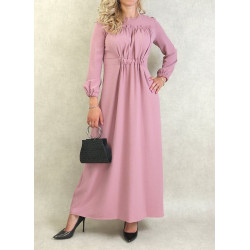 Robe longue couleur unie Rose