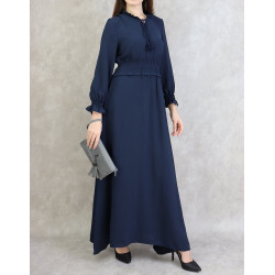 Robe maxi-longue (Tenue Casual et moderne pour femme) - Couleur Bleu marine