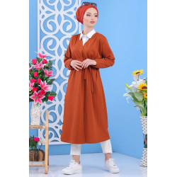 Kimono fermeture cache-cœur de couleur rouille (vêtement femme mastour)
