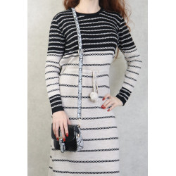 Sac à main motif peau de Python - Couleur noir