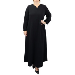 Robe casual longue évasée Grande Taille pour femme - Couleur Noir