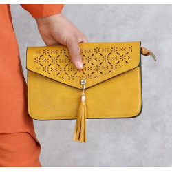 Sac à main pochette à rabat pour femme - Couleur jaune