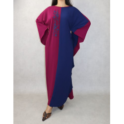 Robe de soirée bi-couleur effet papillon brodée pour femme (Plusieurs couleurs...
