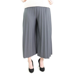 Pleated and Flared Culottes - Standard Size - Color Light Gray
