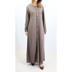 Robe maxi longue pour femme avec strass devant et sur les manches - Marque Amelis -...