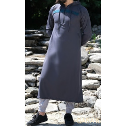 Qamis Long Vortex Light Slim Fit - Anthracite Grey Color