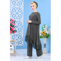 Ensemble Deux Pièces Tunique et Pantalon - Style chic et moderne pour femme - Couleur...