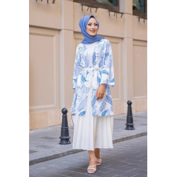 Jacket with belt (Cheap hold for veiled woman) - Blue color
