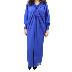 Robe ample col V pour femme - Couleur Bleu roi