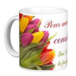 Mug "Pour ma chère cousine - Que Dieu de protège"