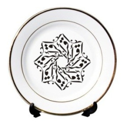 Assiette en porcelaine avec bordure dorée et calligraphie "Iqra" - إقرأ